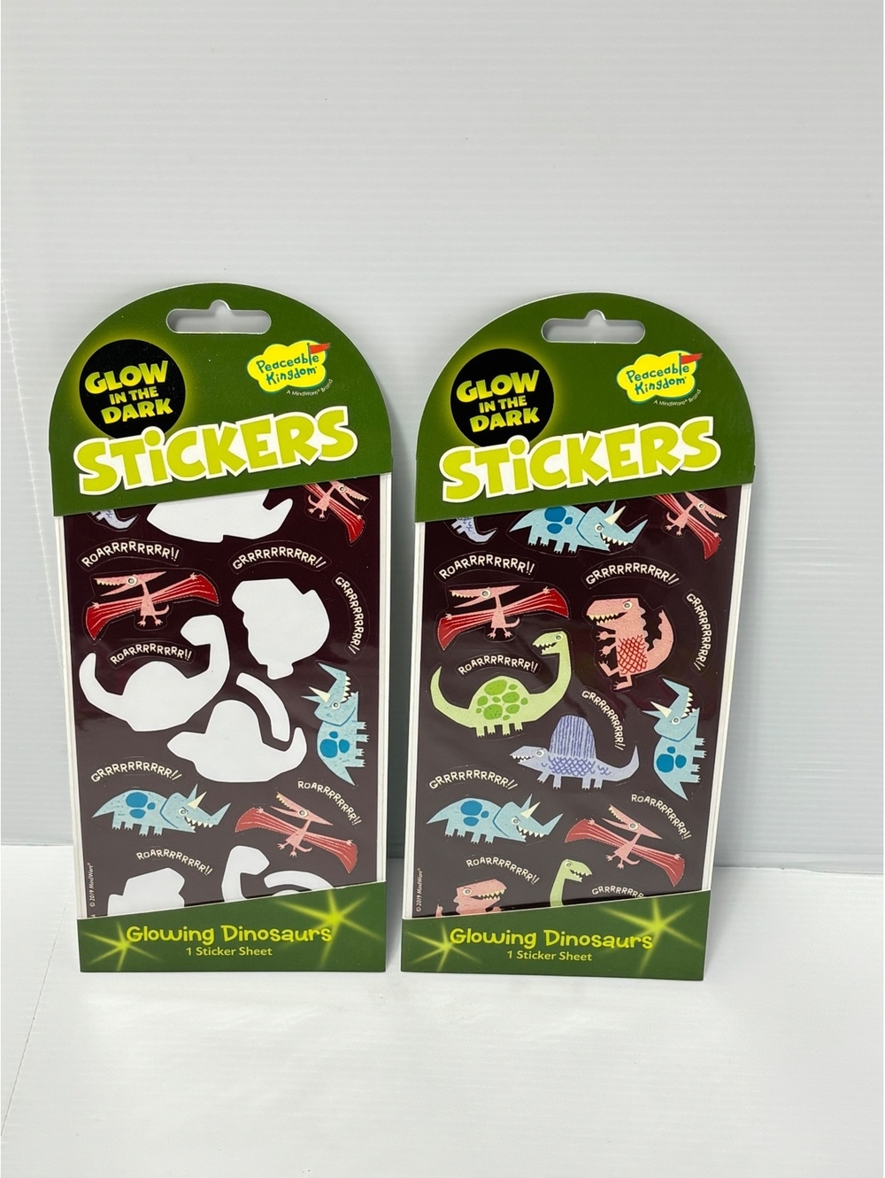 Peaceable Kingdom Glow in the Dark Glowing Dinosaurs Stickers - 1 Sticker Sheet